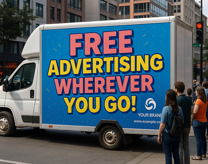 delivery-van-with-a-promotional-banner-parked-in-a-visible-location